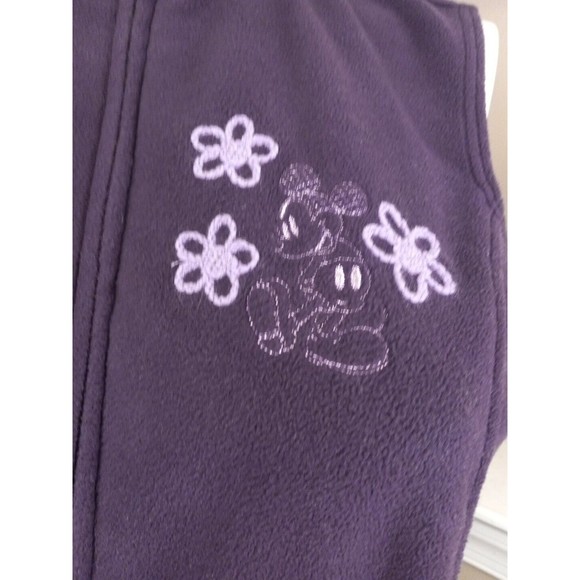 Disney Park Womens‎ Mickey Mouse Sleeveless Embroidered Purple Fleece Vest Xl - Picture 2 of 13